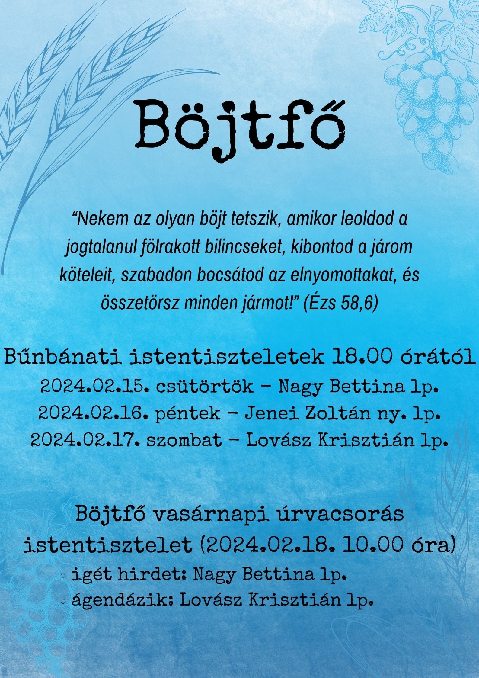 Böjtfő 2024 február